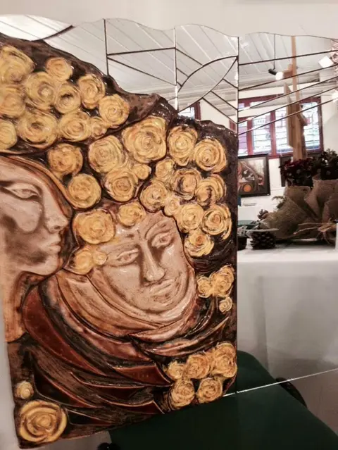 Seramik Pano Tasarımlı Dekoratif Ayna